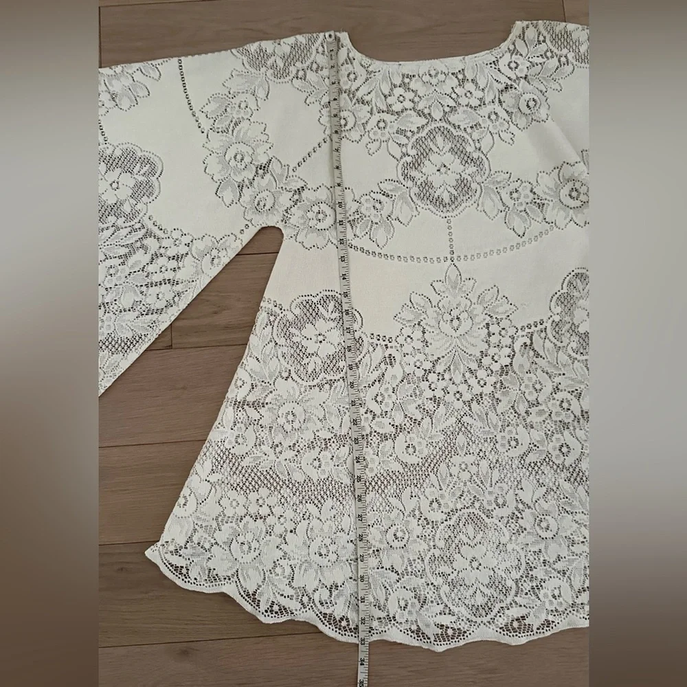 Vintage 60’s 70’s crochet lace boho bell sleeve dress - Picture 7 of 16